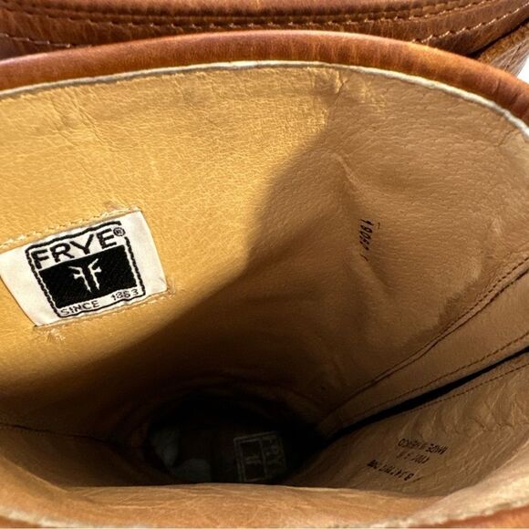 FRYE TALL BOOT VERONICA Back Zip DARK BROWN LEATHER ENGINEER CLASSIC Size 6 B - Picture 7 of 11